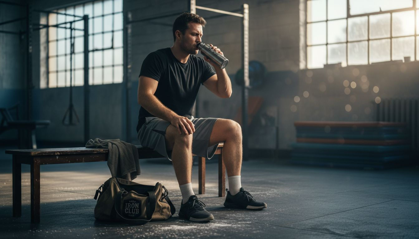 Athlete resting and recovering after workout