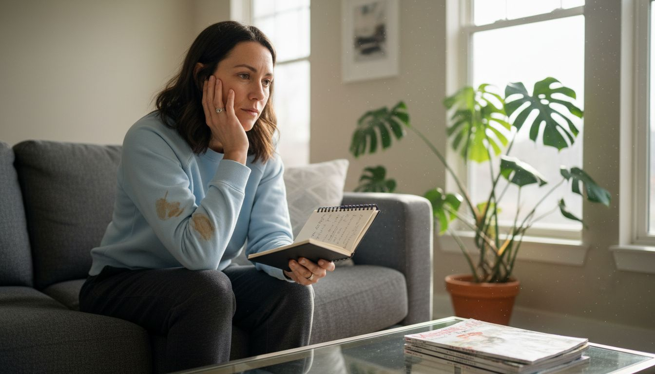Woman recording skin and joint assessment
