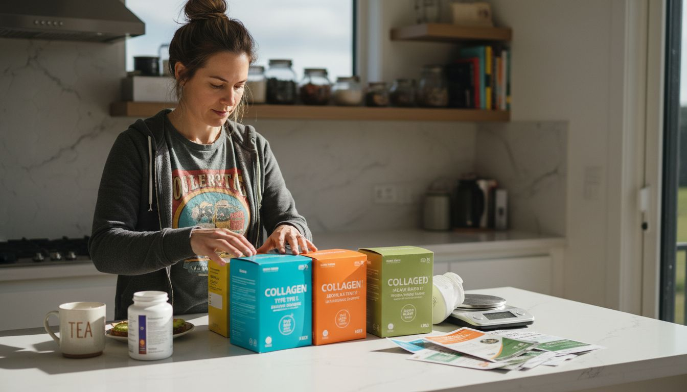 Nutritionist examining new collagen supplement options