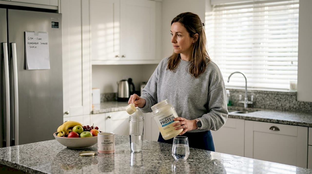 Woman prepping protein in home kitchen