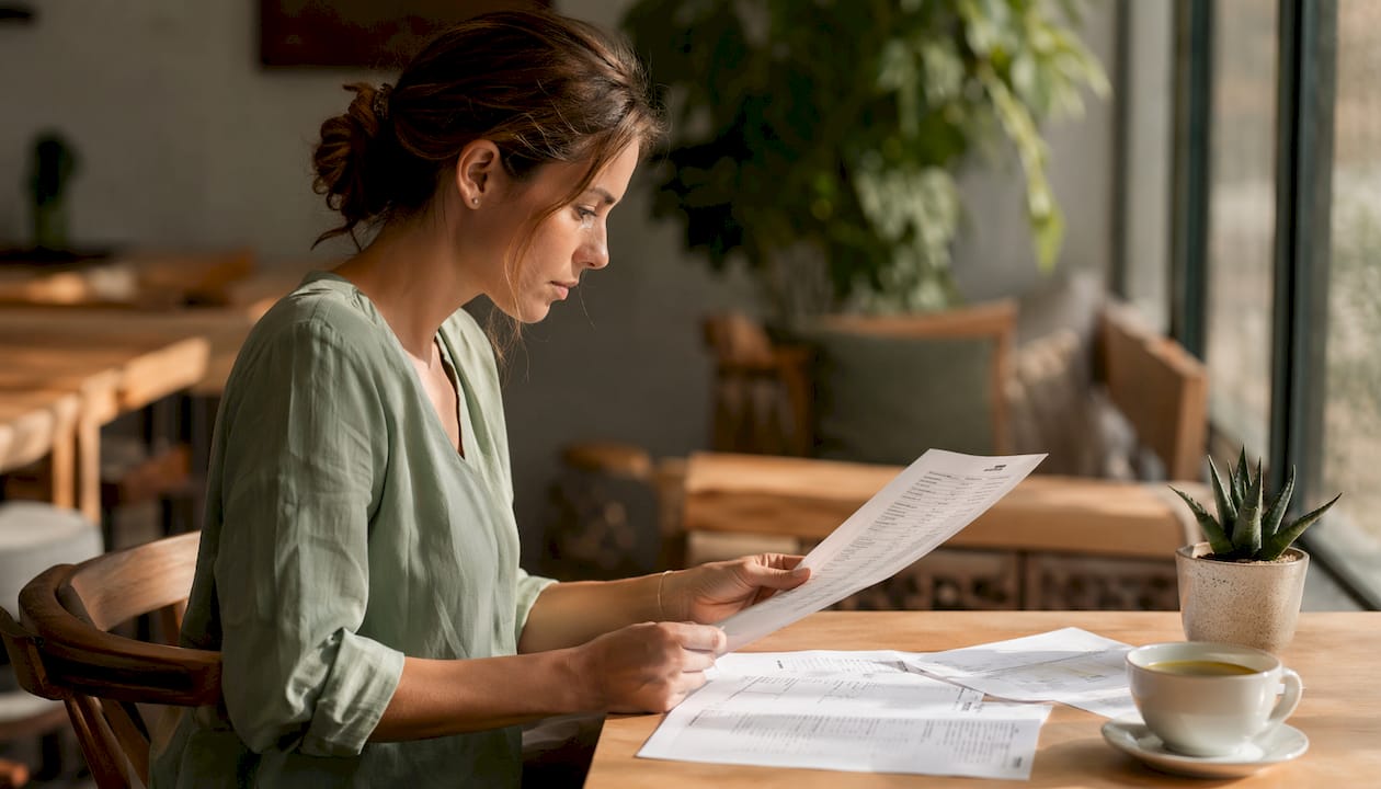 Woman reading supplement ingredient lists