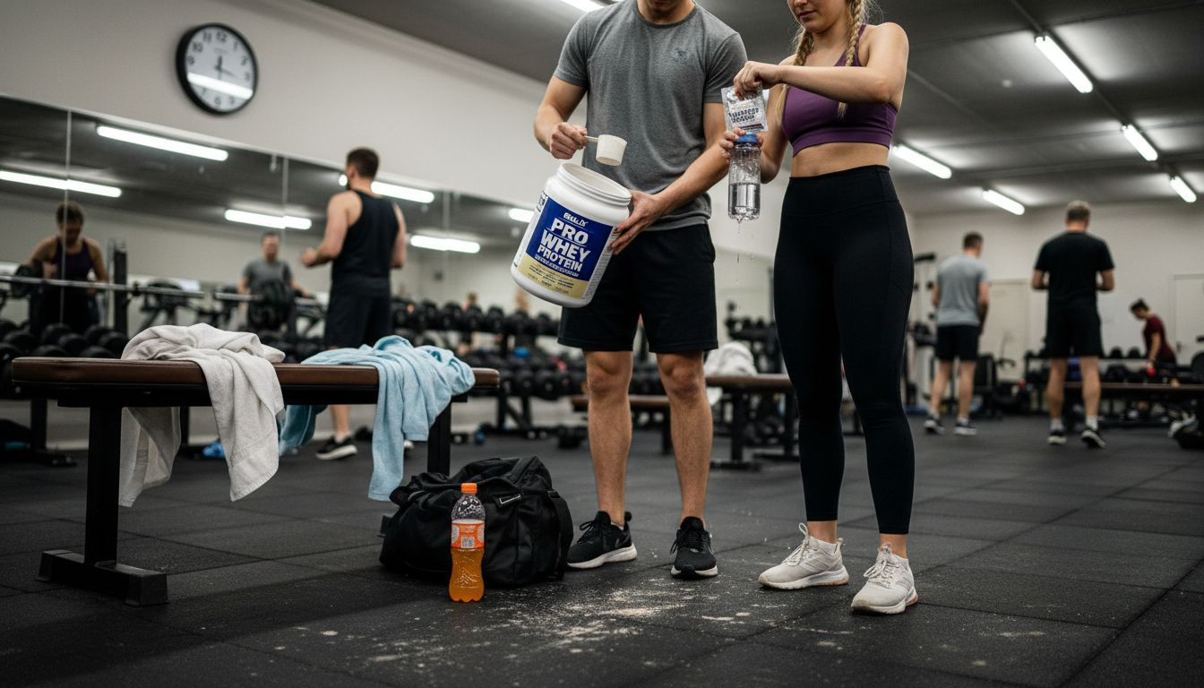 Gym users choosing protein supplements