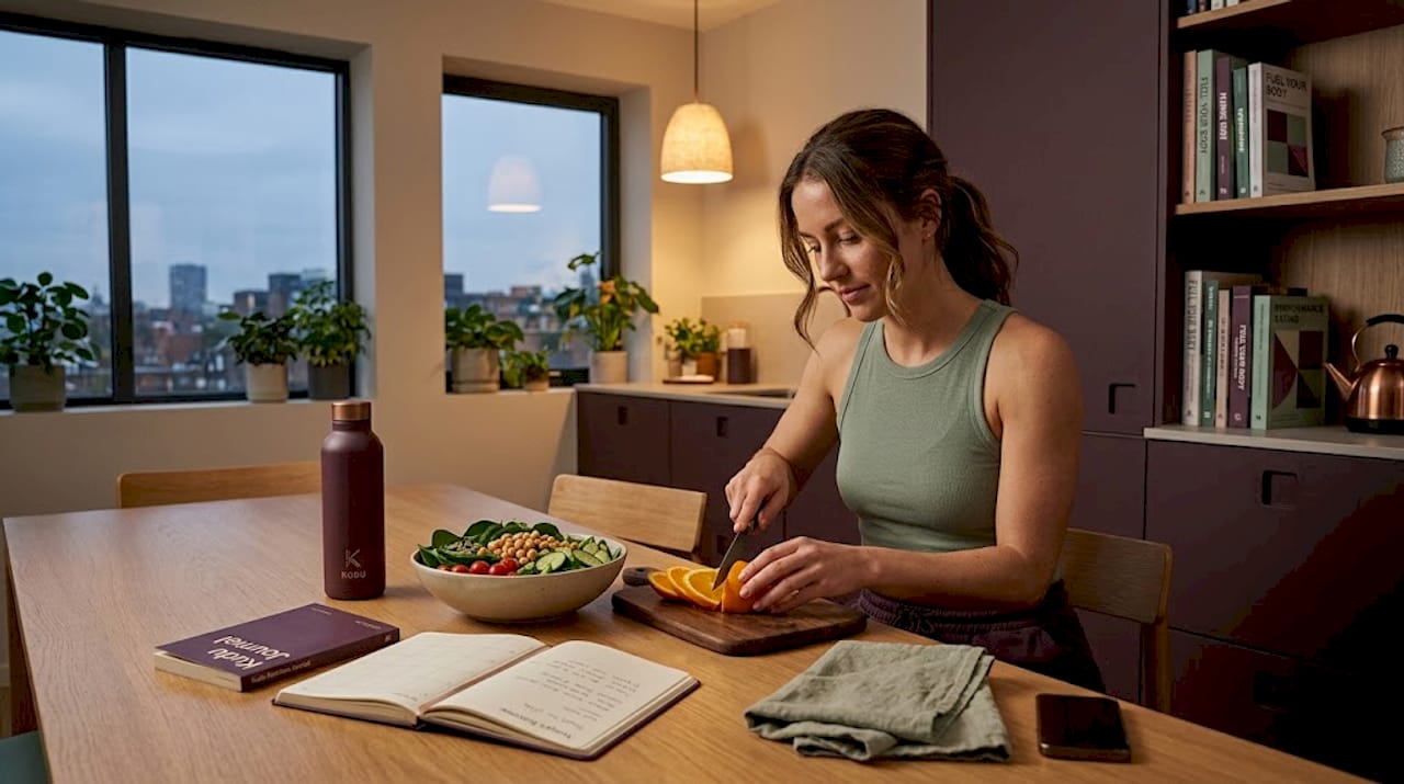 Athlete preparing post-training recovery meal