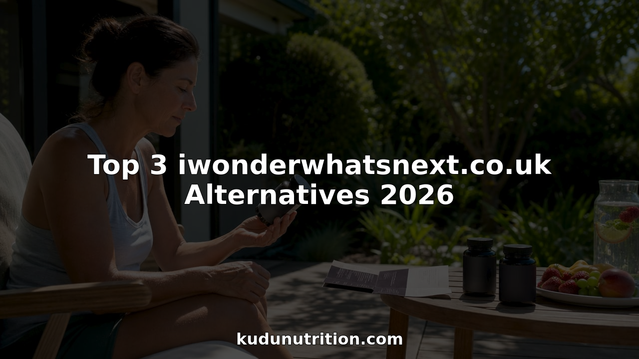 Woman comparing collagen supplement bottles at kitchen table