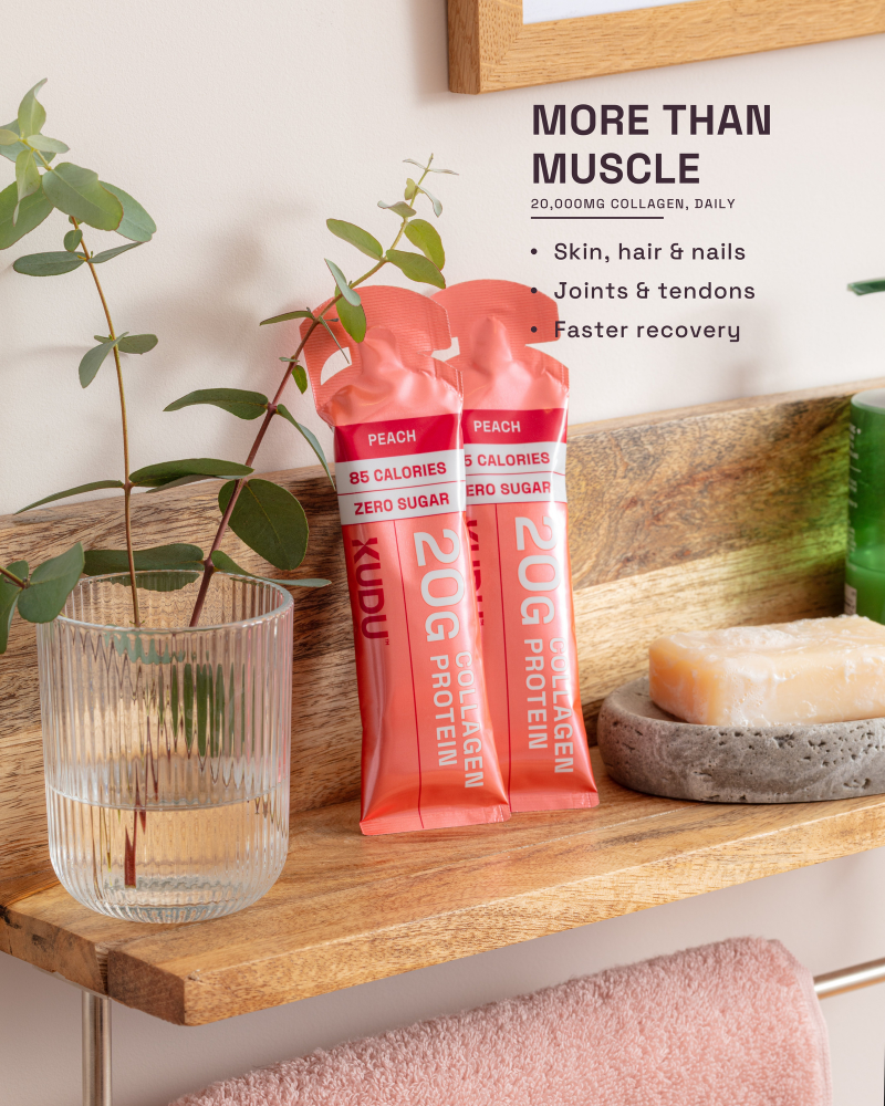 KUDU liquid collagen protein benefits — skin, hair, nails, joints, tendons and faster recovery