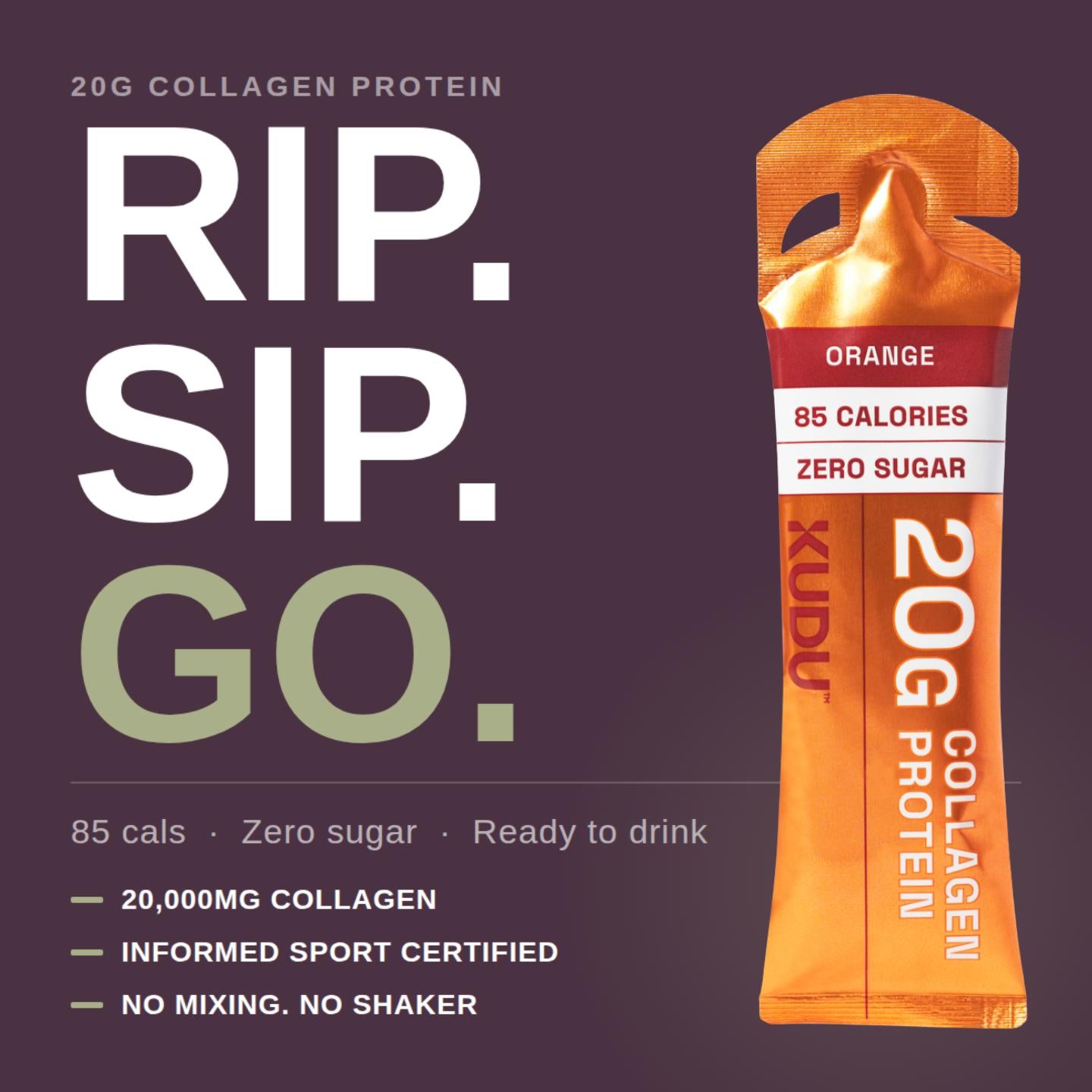 Orange 20g Liquid Collagen Protein — 14 Sachets
