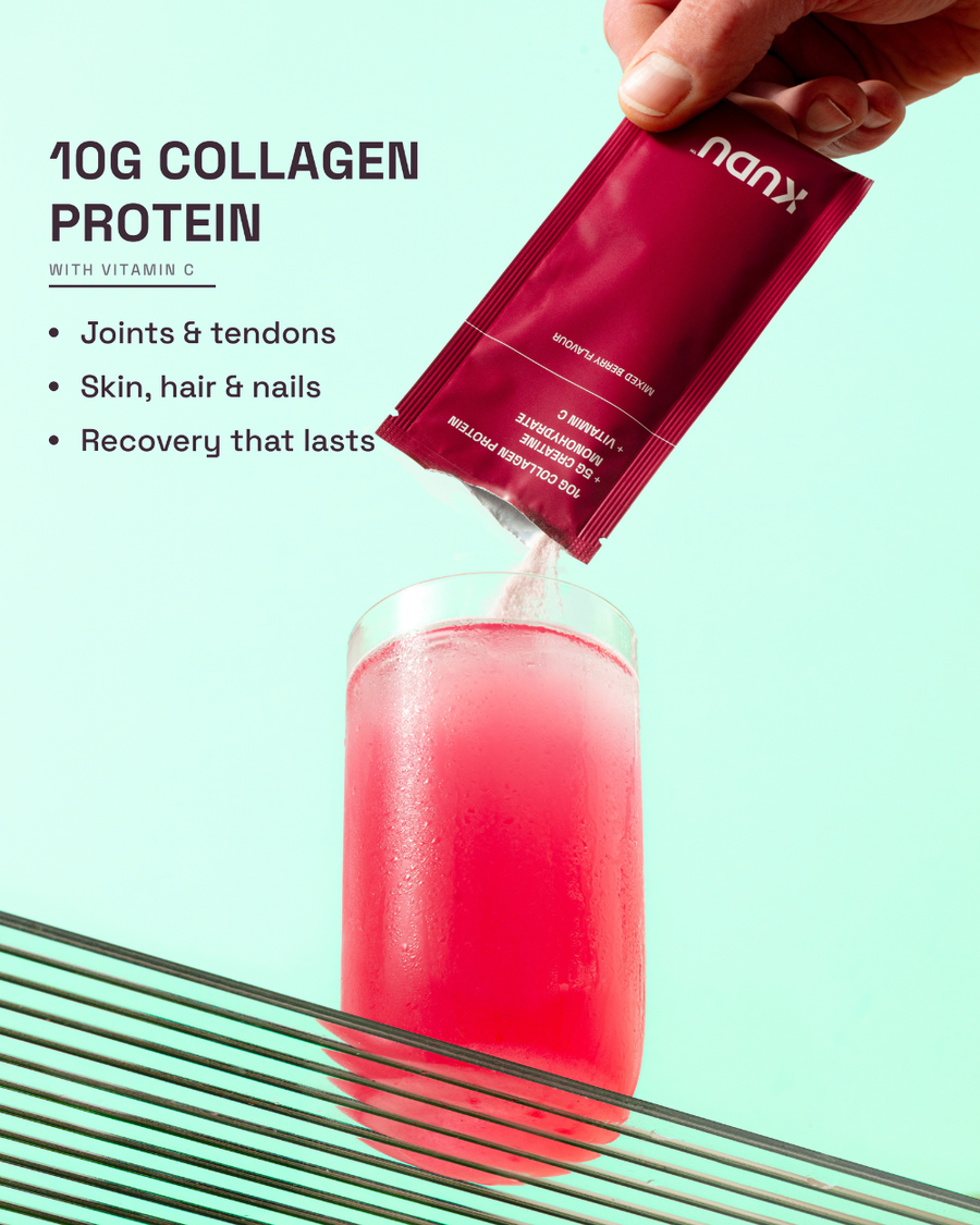 KUDU Collagen + Creatine — 10g collagen protein with vitamin C for joints, skin, hair, nails and recovery