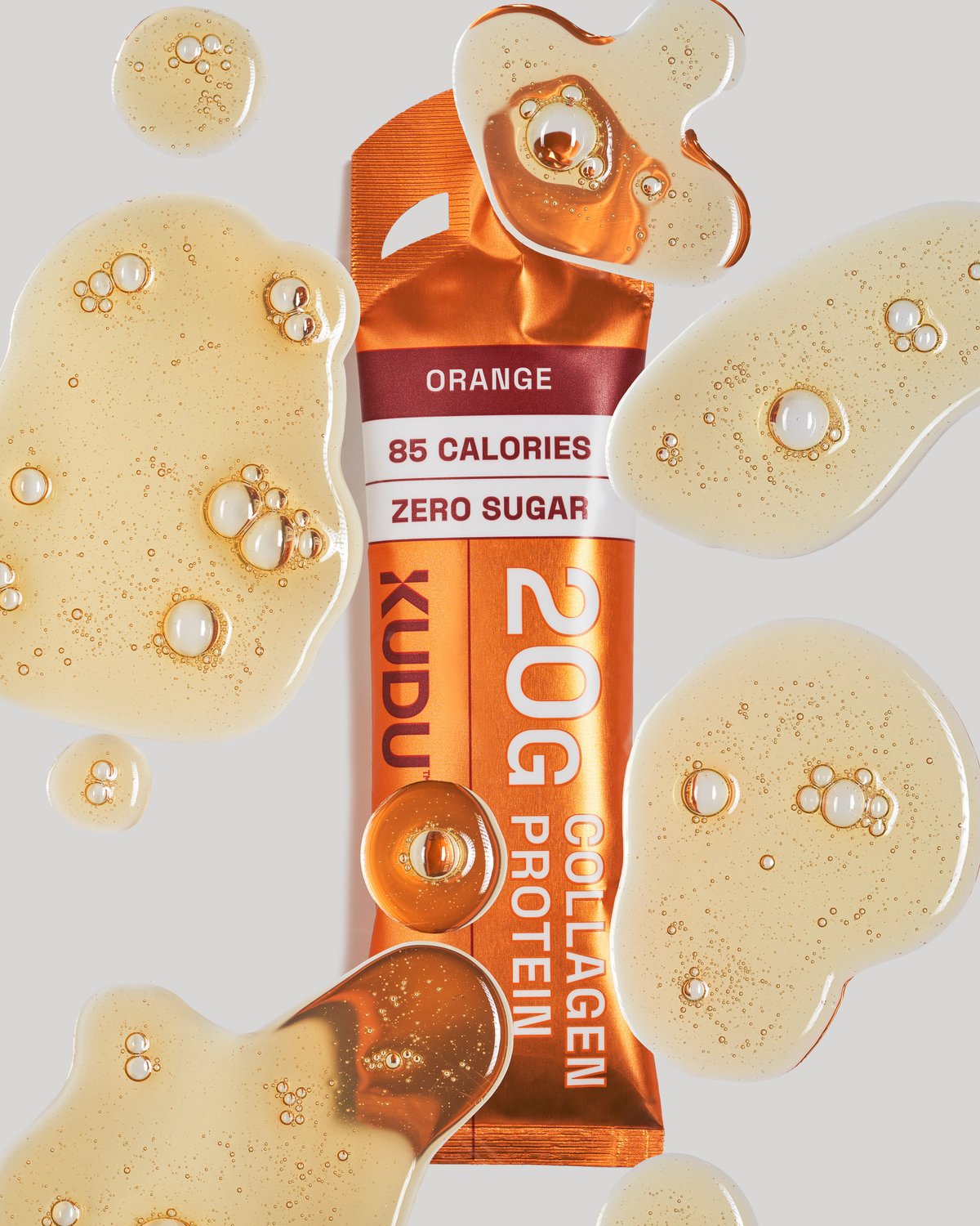 KUDU Orange protein shot with drops of syrup